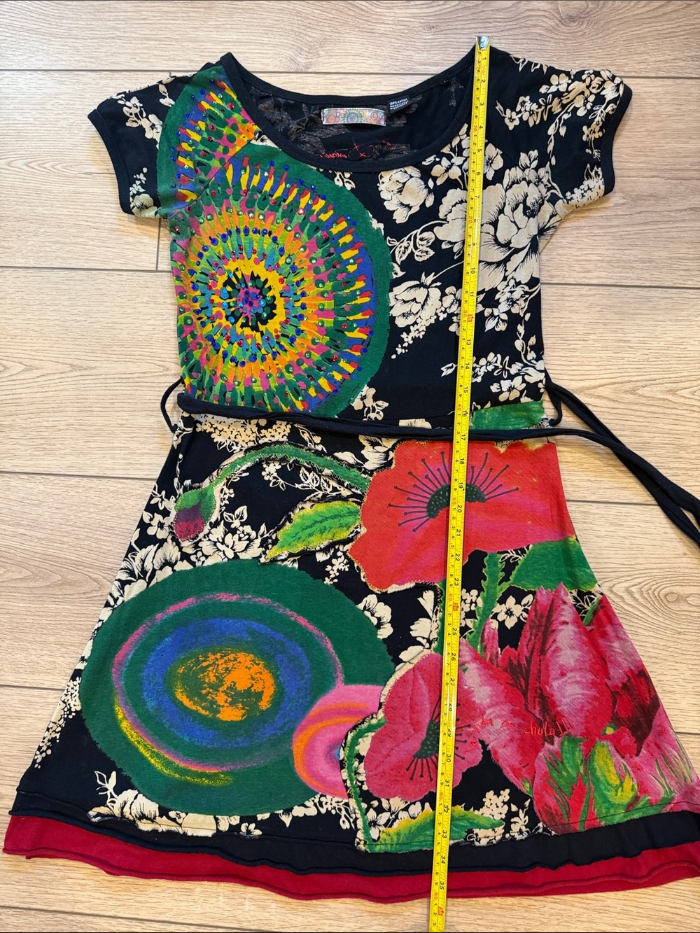 Desigual Midi Dress with Multicolor Floral & Mandala Prints size L - Picture 11 of 12